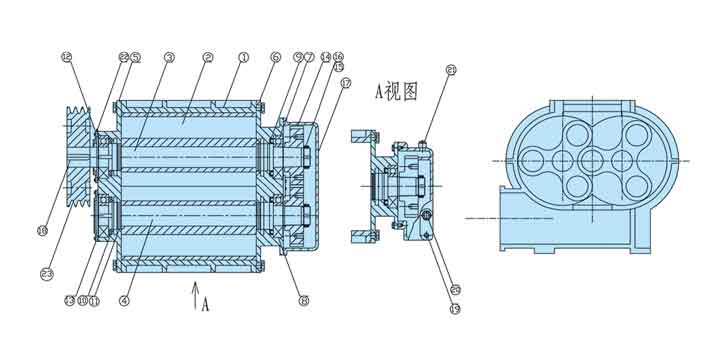 羅茨風(fēng)機(jī)原理結(jié)構(gòu)簡(jiǎn)圖